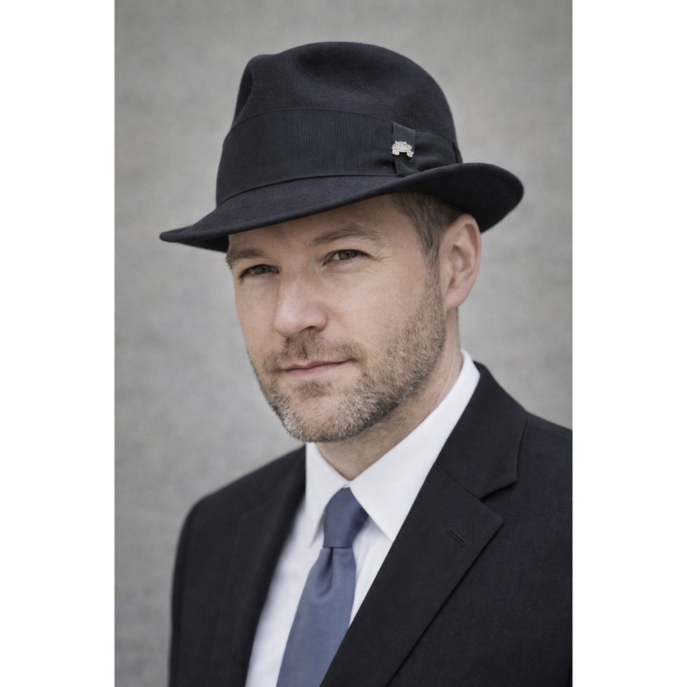 Vintage Champ Wool Felt Fedora Hat Black Mens Size 7 1/8 Classic Dress USA